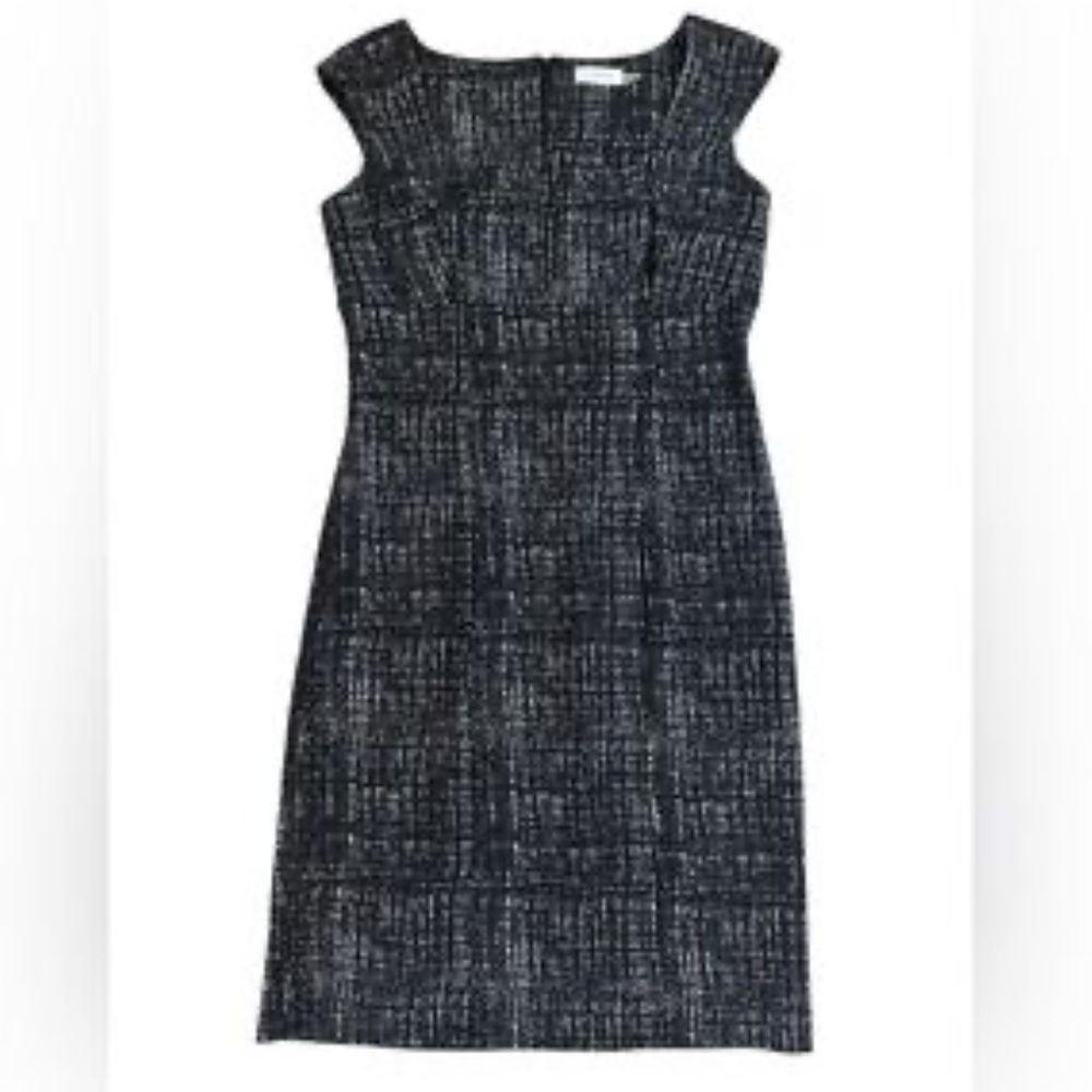 3 for $20 Calvin Klein Black and White Textured Midi Dress